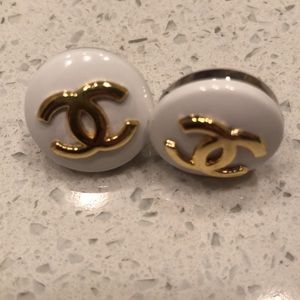 Authentic Chanel Buttons made to be Earrings on posts.